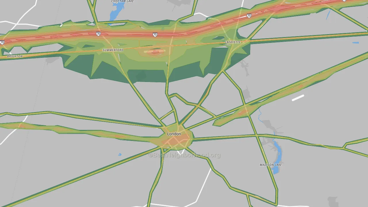 London, OH Map of Noise Levels in London