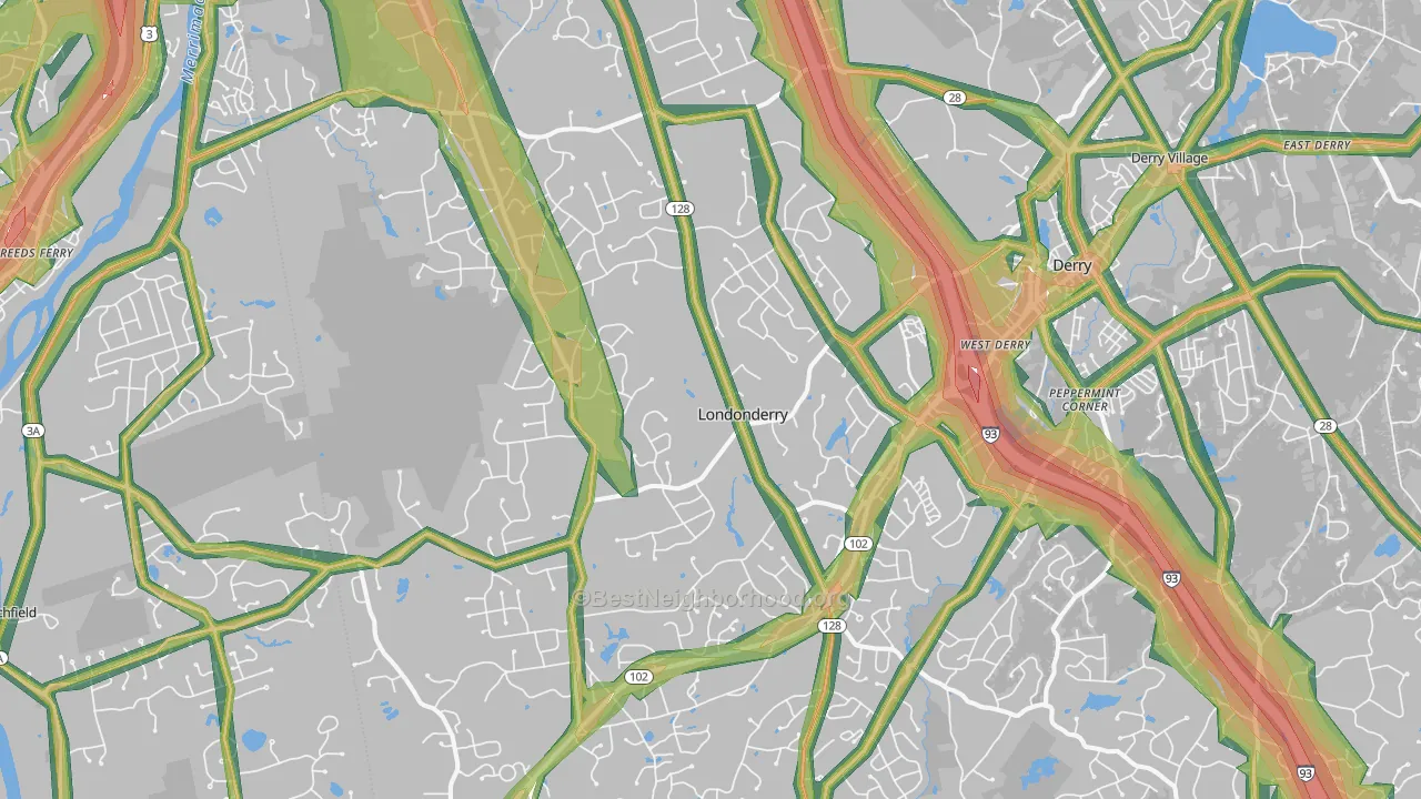 Londonderry, NH Map of Noise Levels in Londonderry
