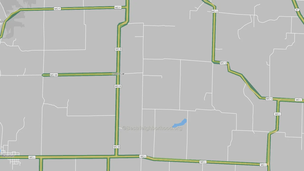 Lone Elm, MO Map of Noise Levels in Lone Elm