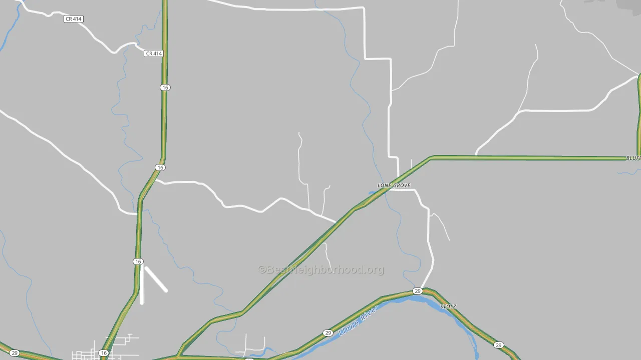 Lone Grove, TX Map of Noise Levels in Lone Grove