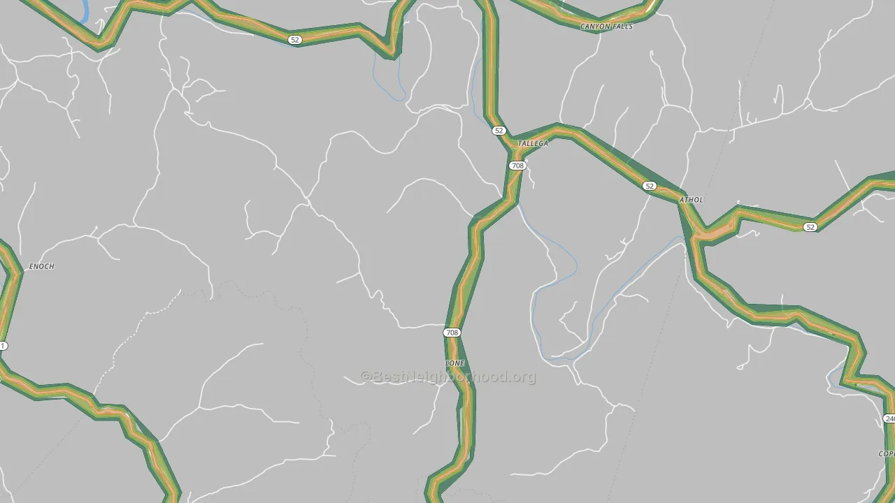 Lone, KY Map of Noise Levels in Lone