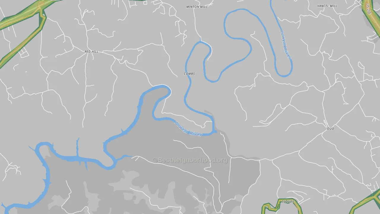 Lone Mountain, TN Map of Noise Levels in Lone Mountain