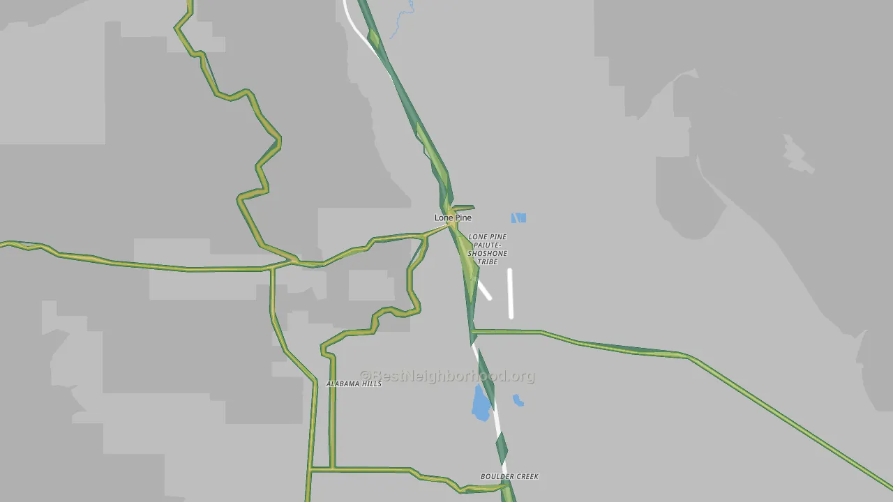 Lone Pine, CA Map of Noise Levels in Lone Pine