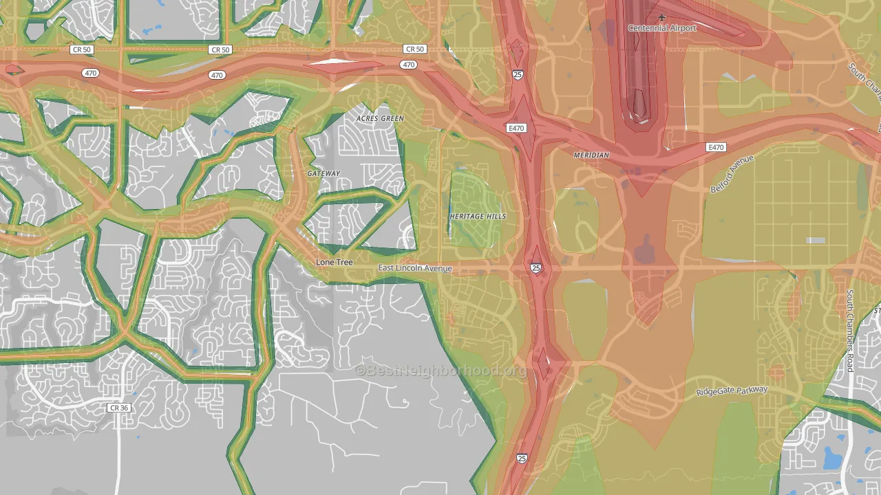 Lone Tree, CO Map of Noise Levels in Lone Tree