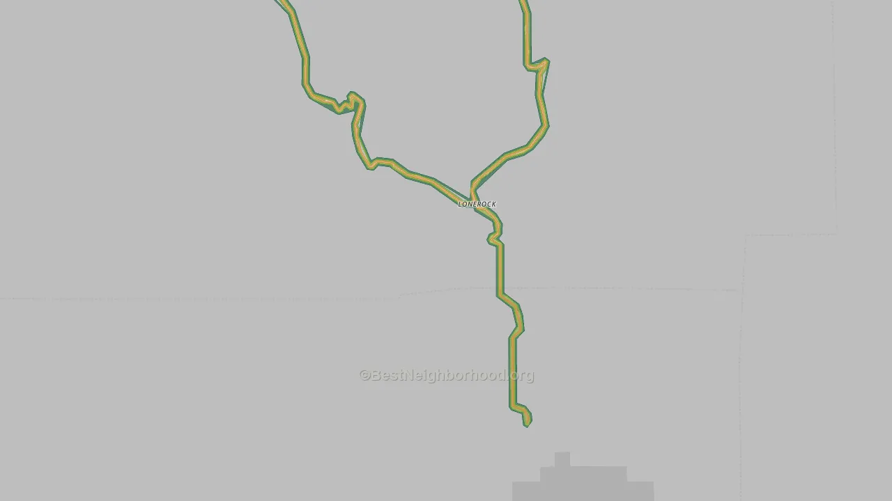 Lonerock, OR Map of Noise Levels in Lonerock