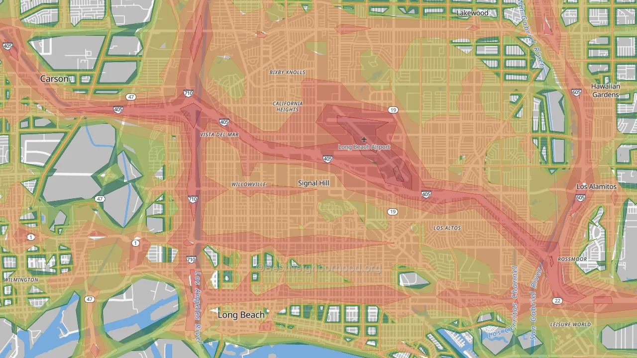 Long Beach, CA Map of Noise Levels in Long Beach