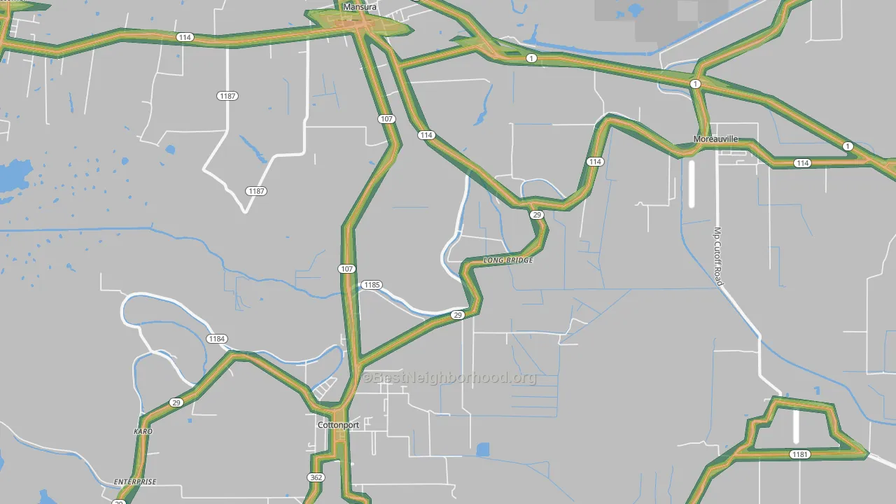 Long Bridge, LA Map of Noise Levels in Long Bridge