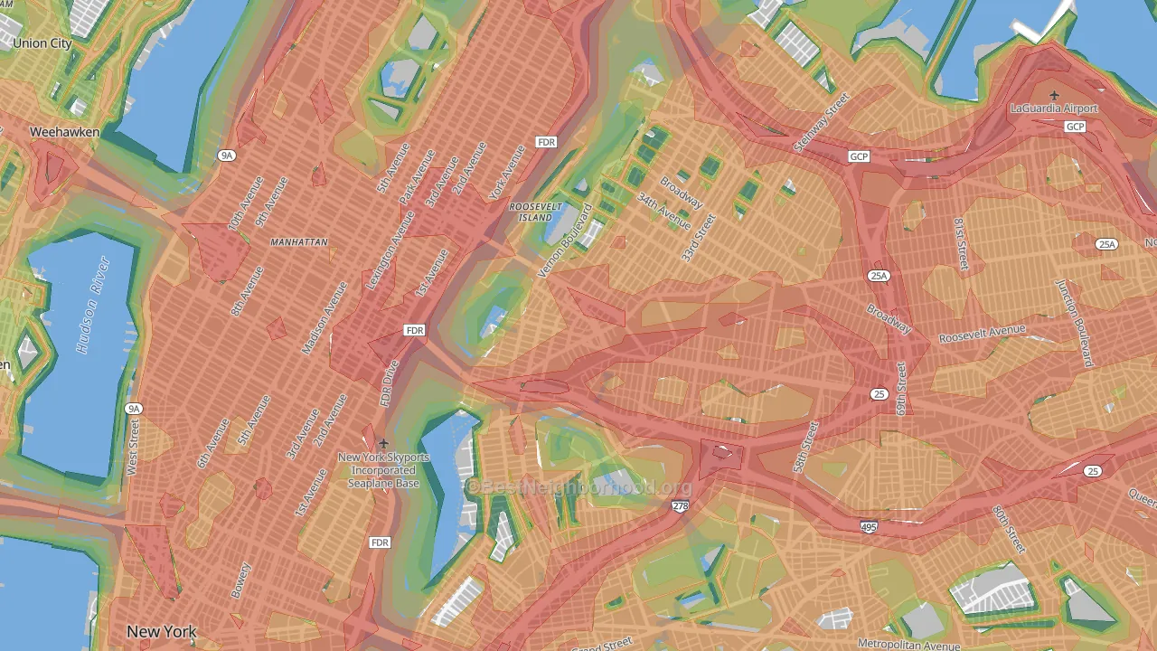 Long Island City, Queens, NY Map of Noise Levels in Long Island City