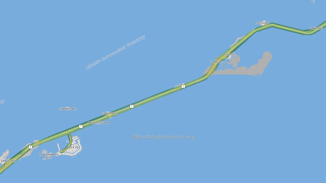 Long Key, FL Map of Noise Levels in Long Key