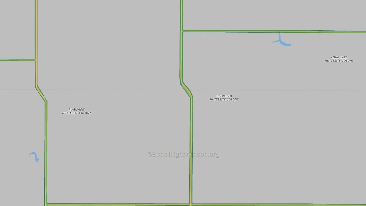Long Lake Colony, SD Map of Noise Levels in Long Lake Colony