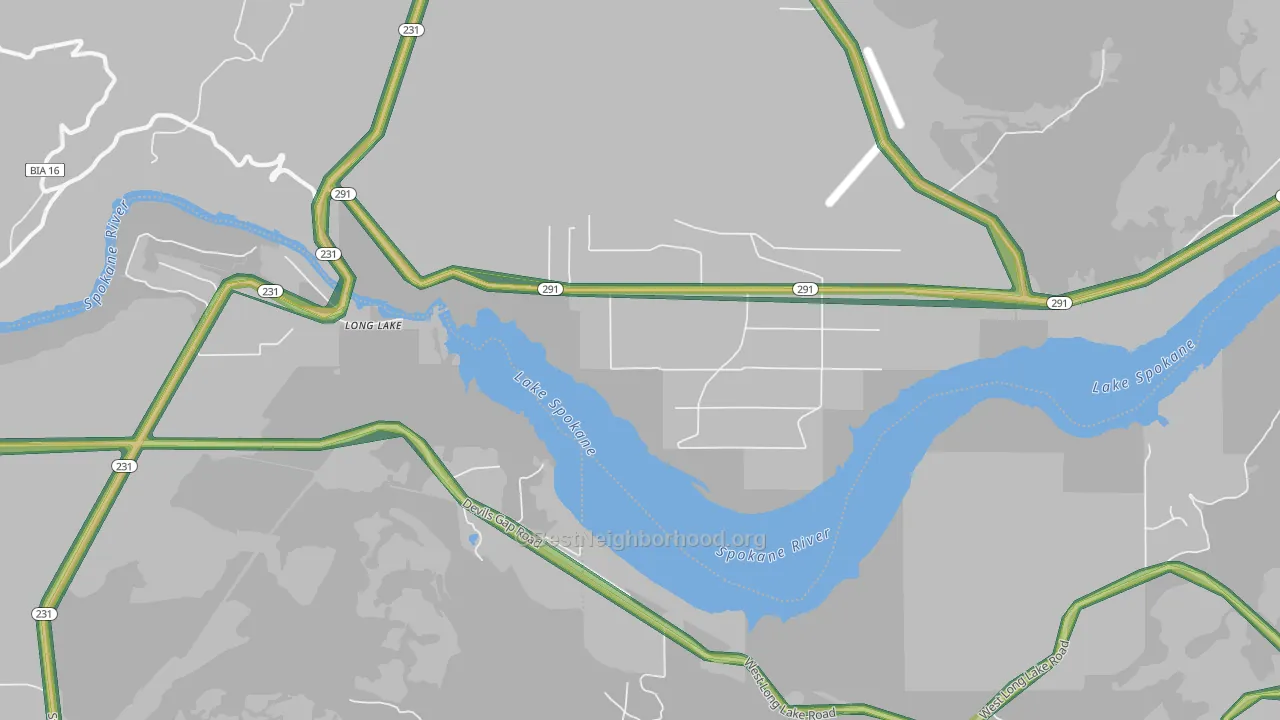 Long Lake, WA Map of Noise Levels in Long Lake