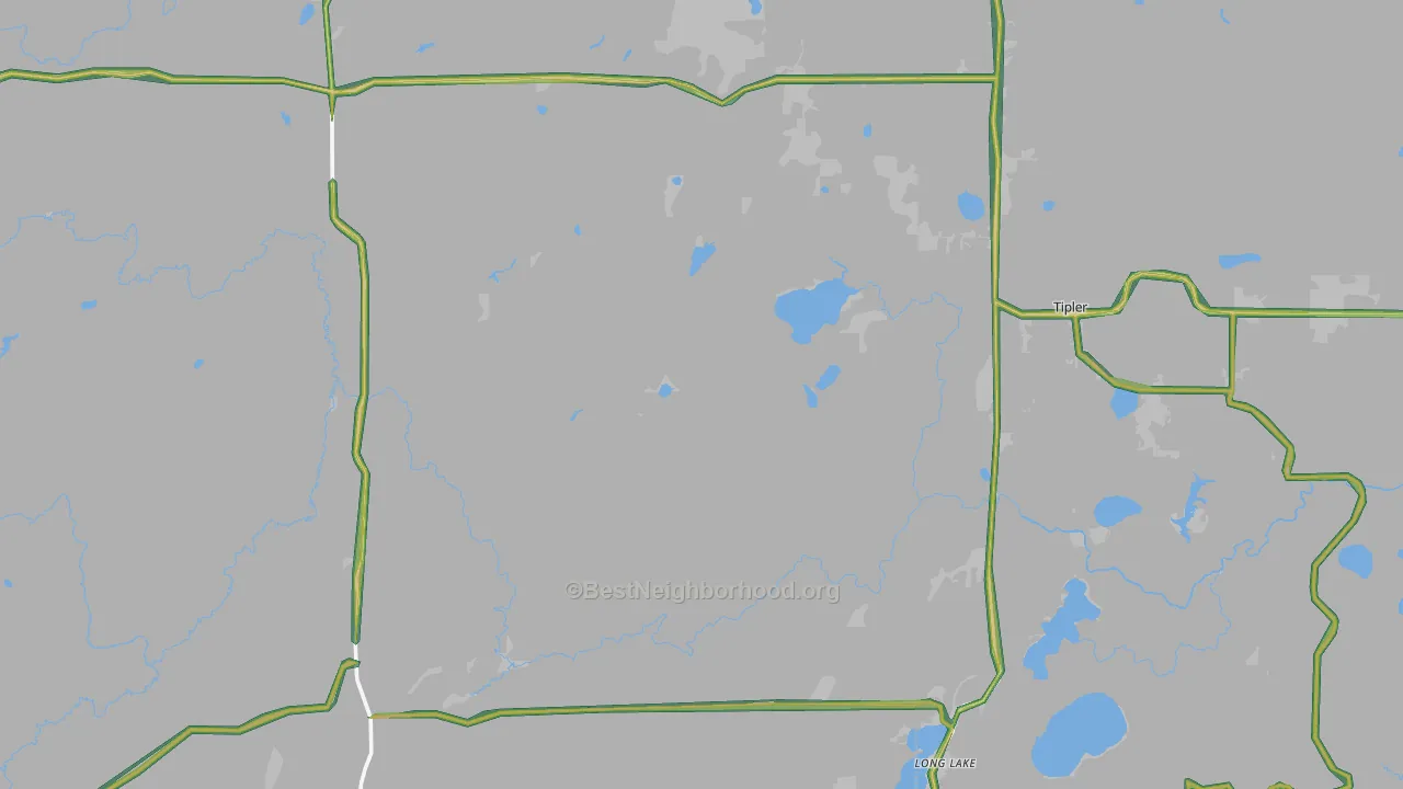 Long Lake, WI Map of Noise Levels in Long Lake