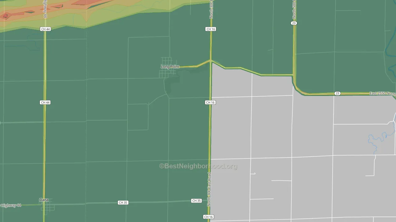 Long Point, IL Map of Noise Levels in Long Point
