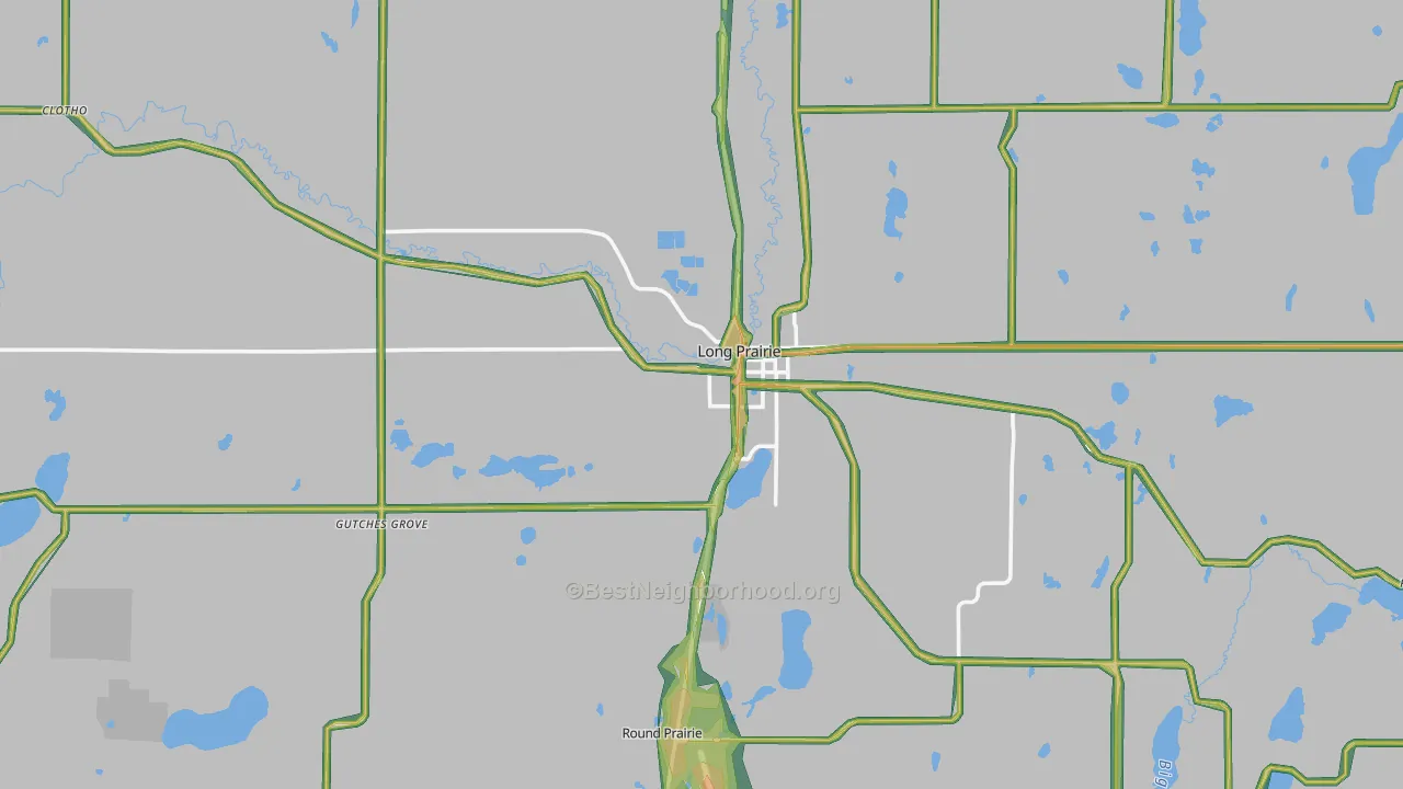 Long Prairie, MN Map of Noise Levels in Long Prairie
