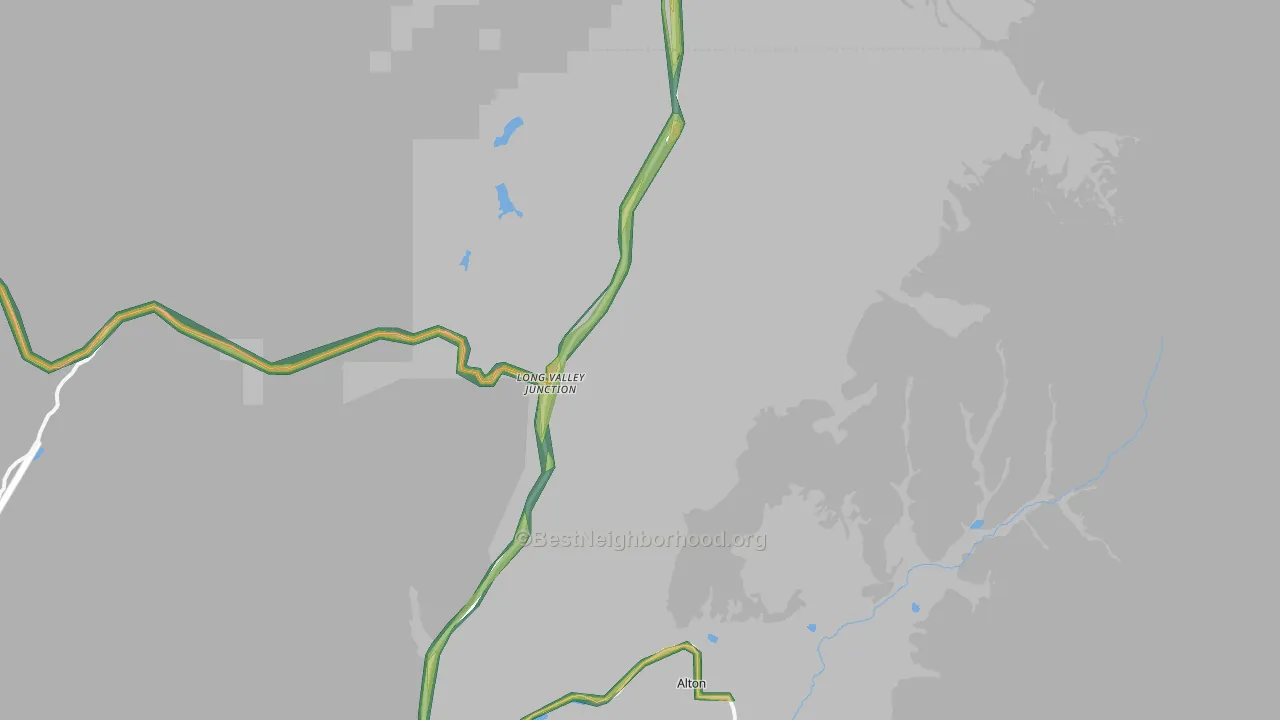 Long Valley Junction, UT Map of Noise Levels in Long Valley Junction