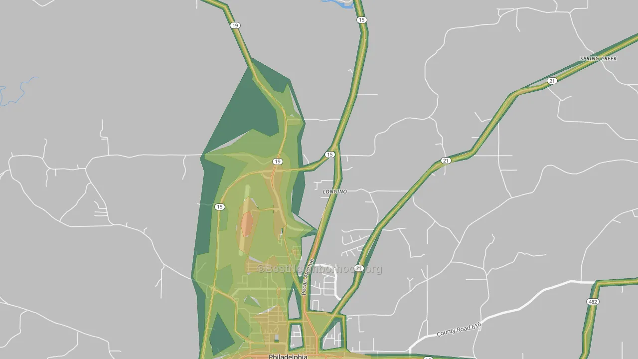 Longino, MS Map of Noise Levels in Longino