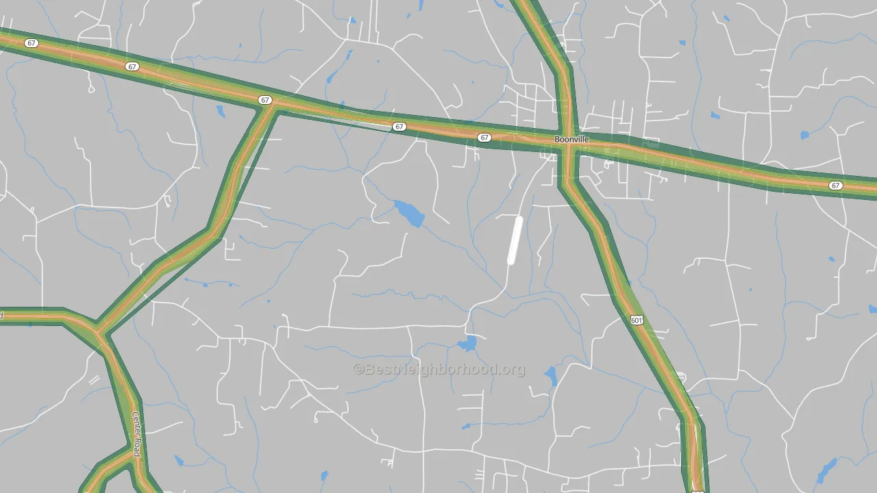 Longtown, NC Map of Noise Levels in Longtown