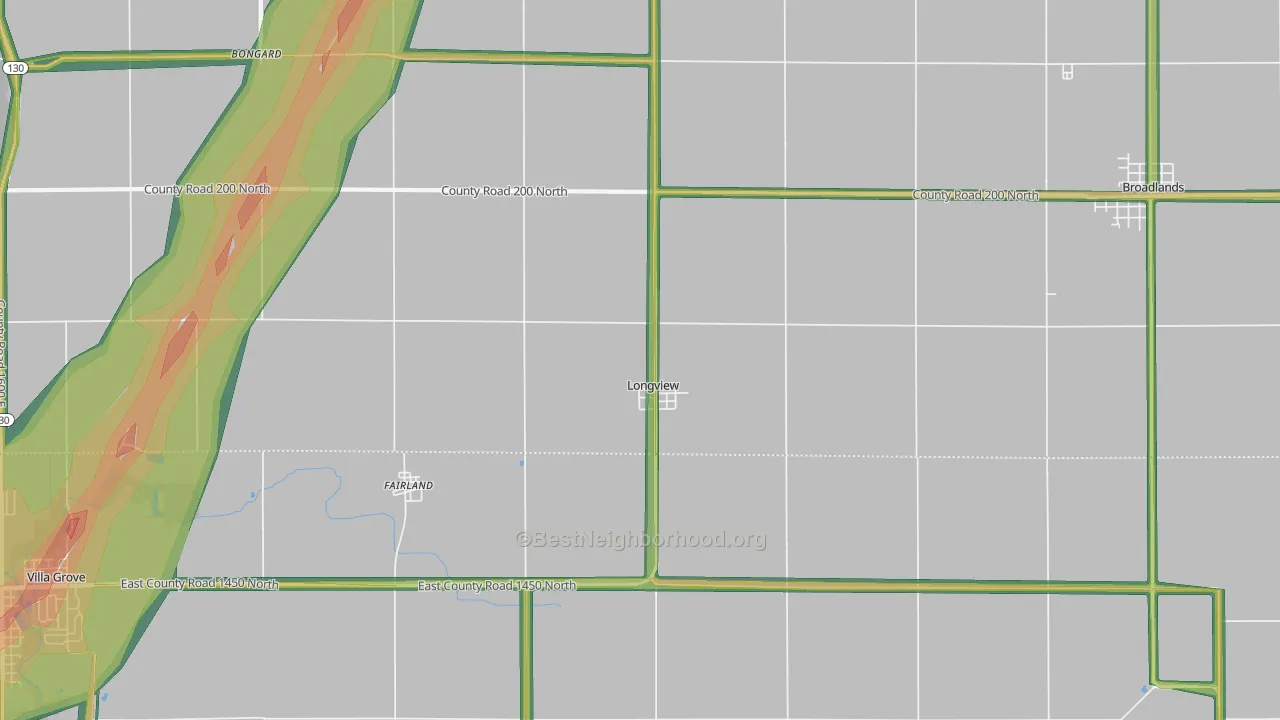 Longview, IL Map of Noise Levels in Longview
