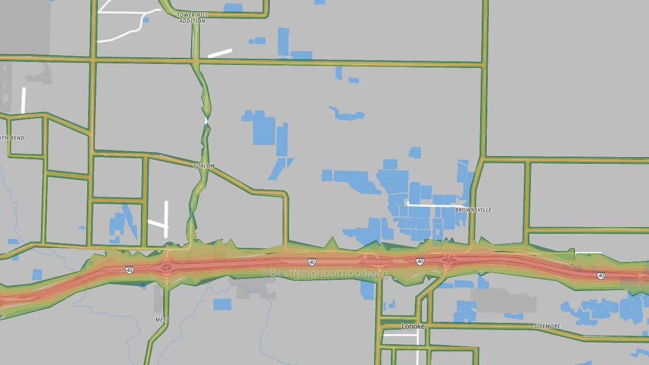 Lonoke, AR Map of Noise Levels in Lonoke