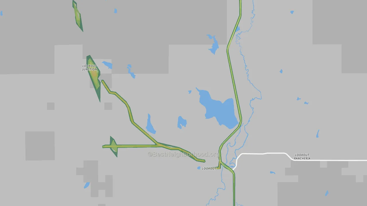 Lookout, CA Map of Noise Levels in Lookout