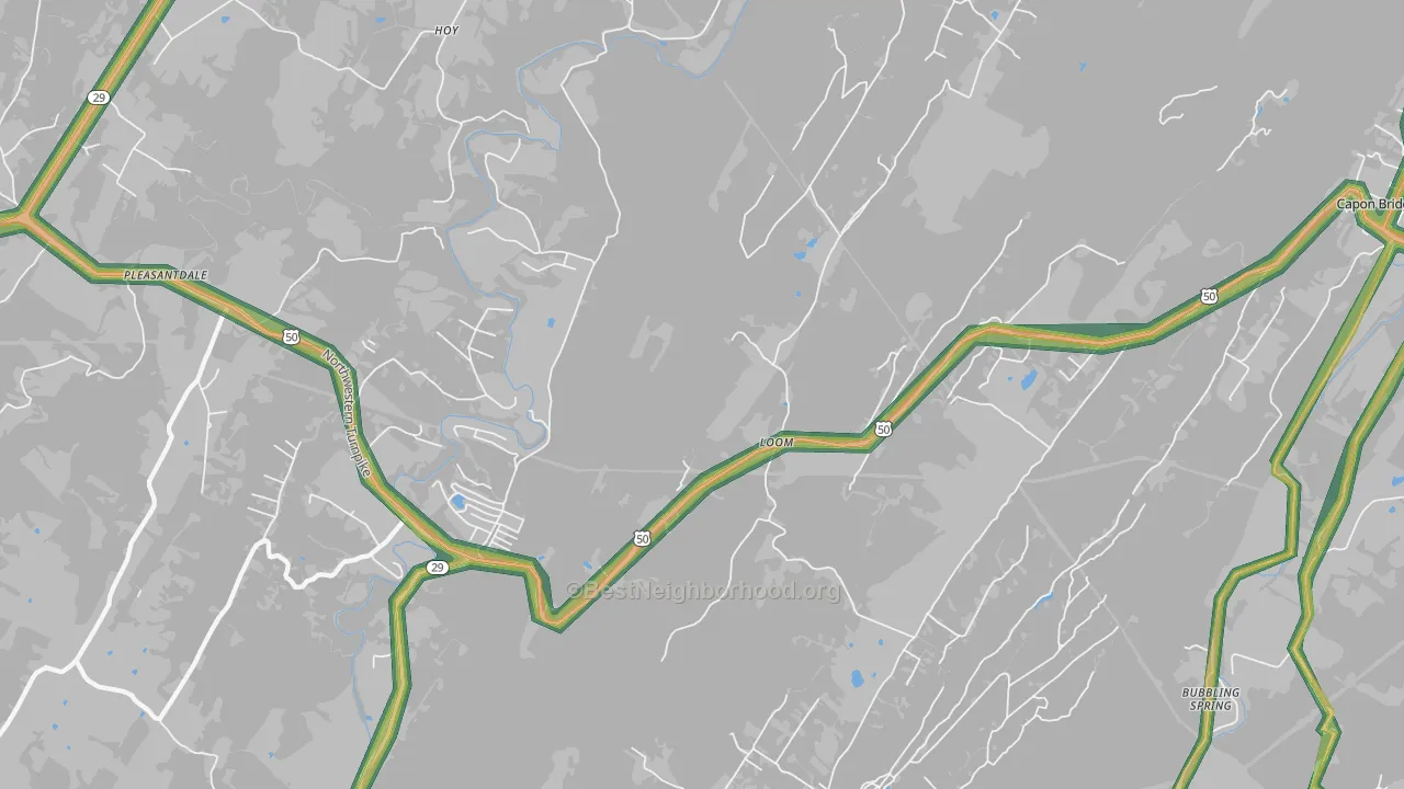 Loom, WV Map of Noise Levels in Loom