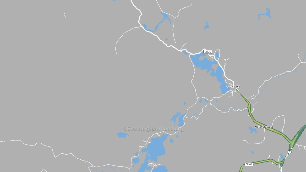 Loon Lake, NY Map of Noise Levels in Loon Lake
