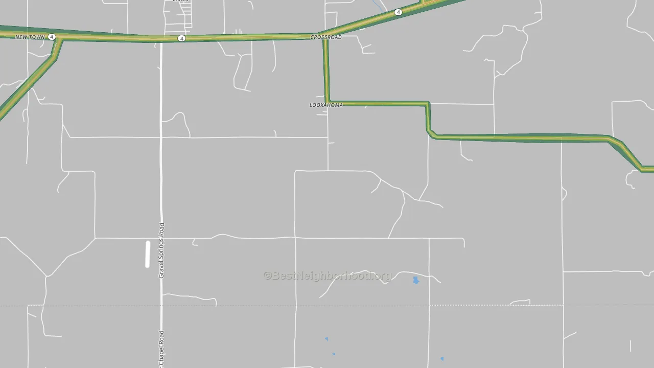 Looxahoma, MS Map of Noise Levels in Looxahoma