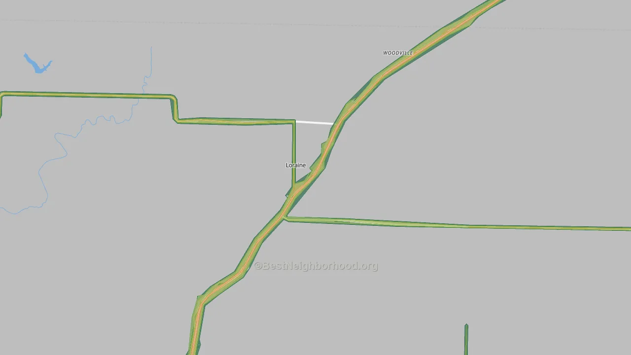 Loraine, IL Map of Noise Levels in Loraine