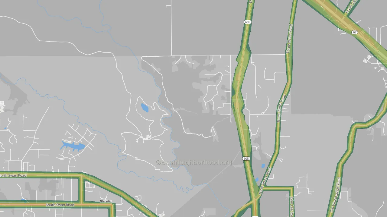 Loraine, MS Map of Noise Levels in Loraine