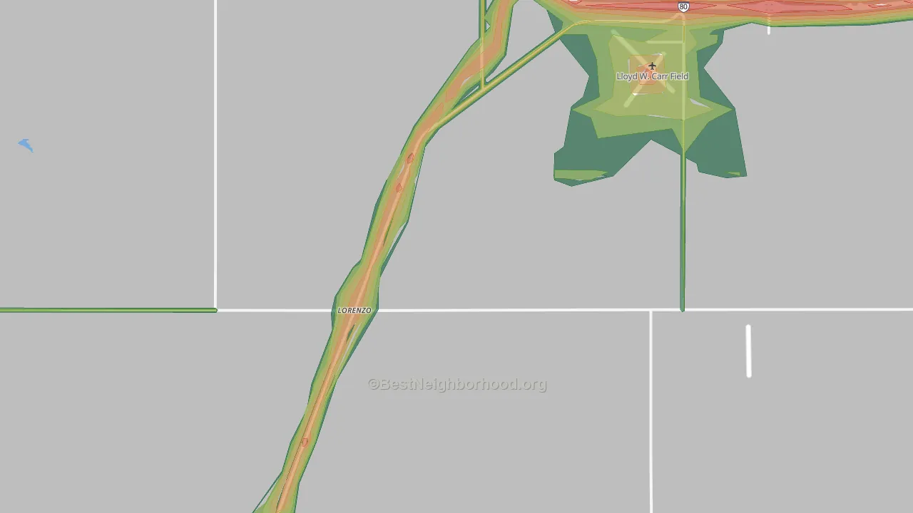 Lorenzo, NE Map of Noise Levels in Lorenzo