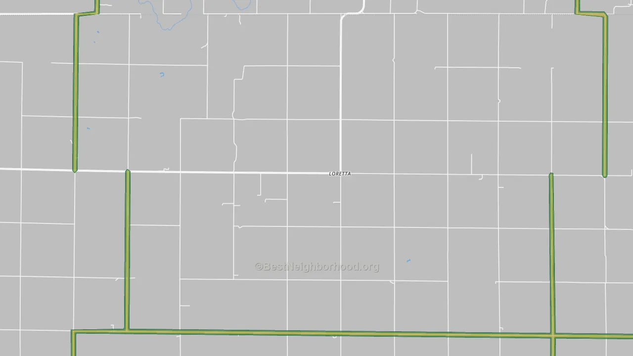 Loretta, KS Map of Noise Levels in Loretta