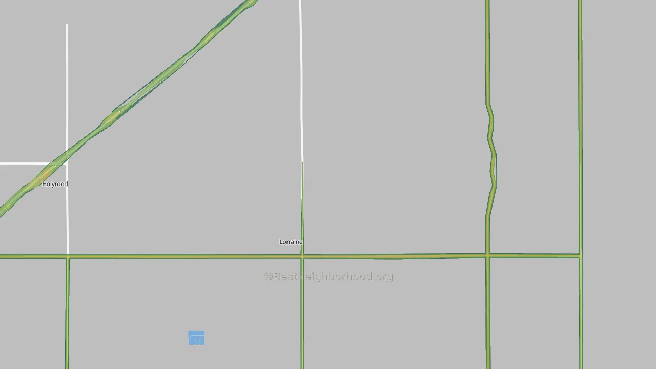 Lorraine, KS Map of Noise Levels in Lorraine
