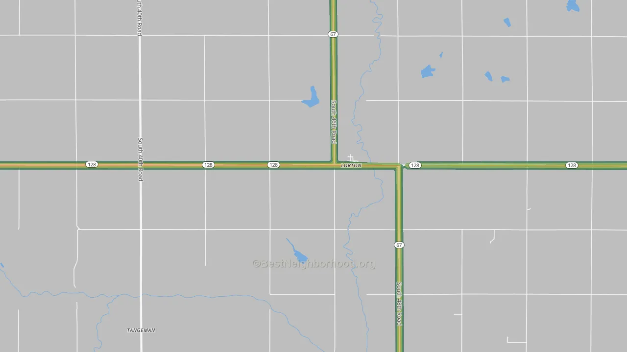 Lorton, NE Map of Noise Levels in Lorton