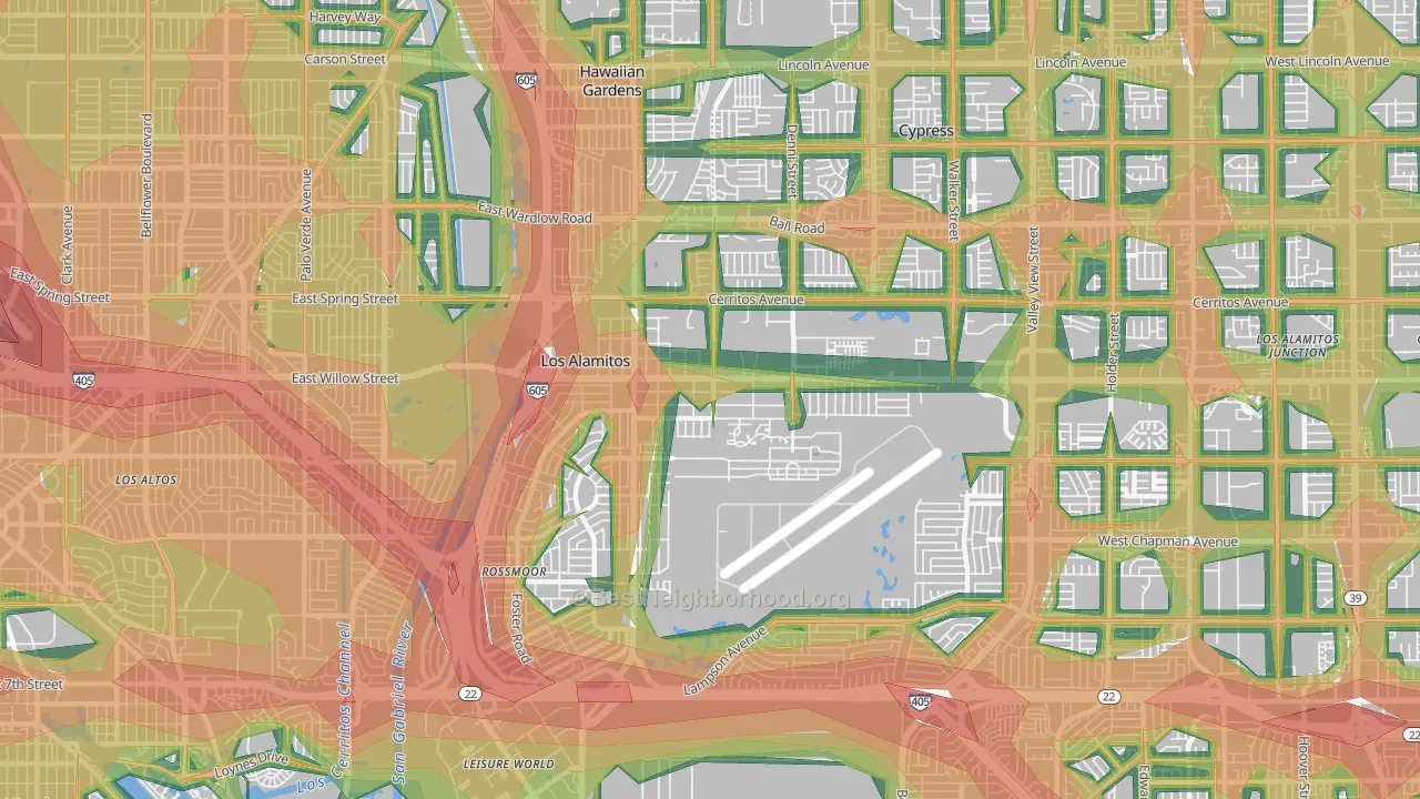 Los Alamitos, CA Map of Noise Levels in Los Alamitos