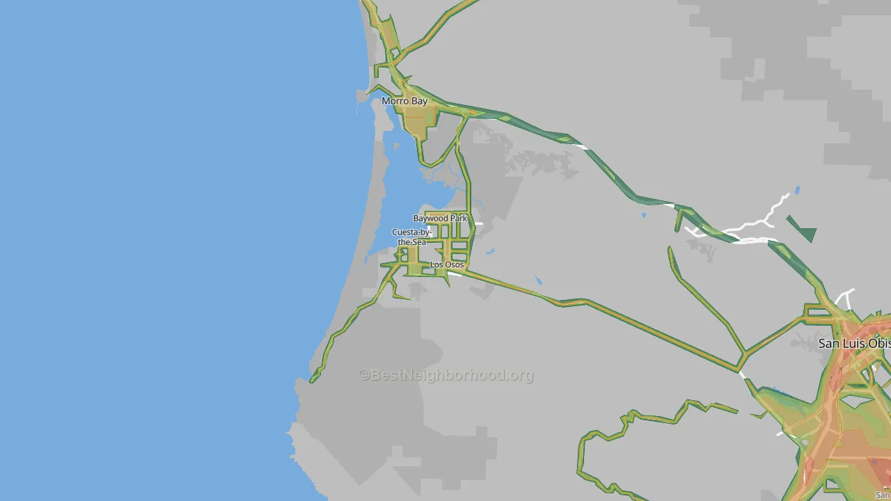 Los Osos, CA Map of Noise Levels in Los Osos