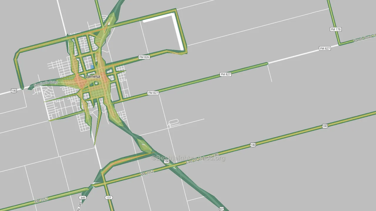 Los Ybanez, TX Map of Noise Levels in Los Ybanez