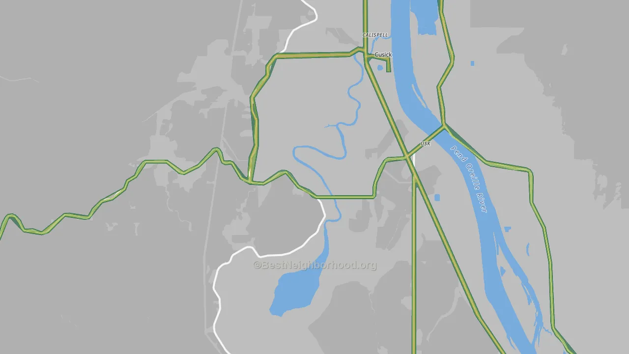 Lost Creek, WA Map of Noise Levels in Lost Creek