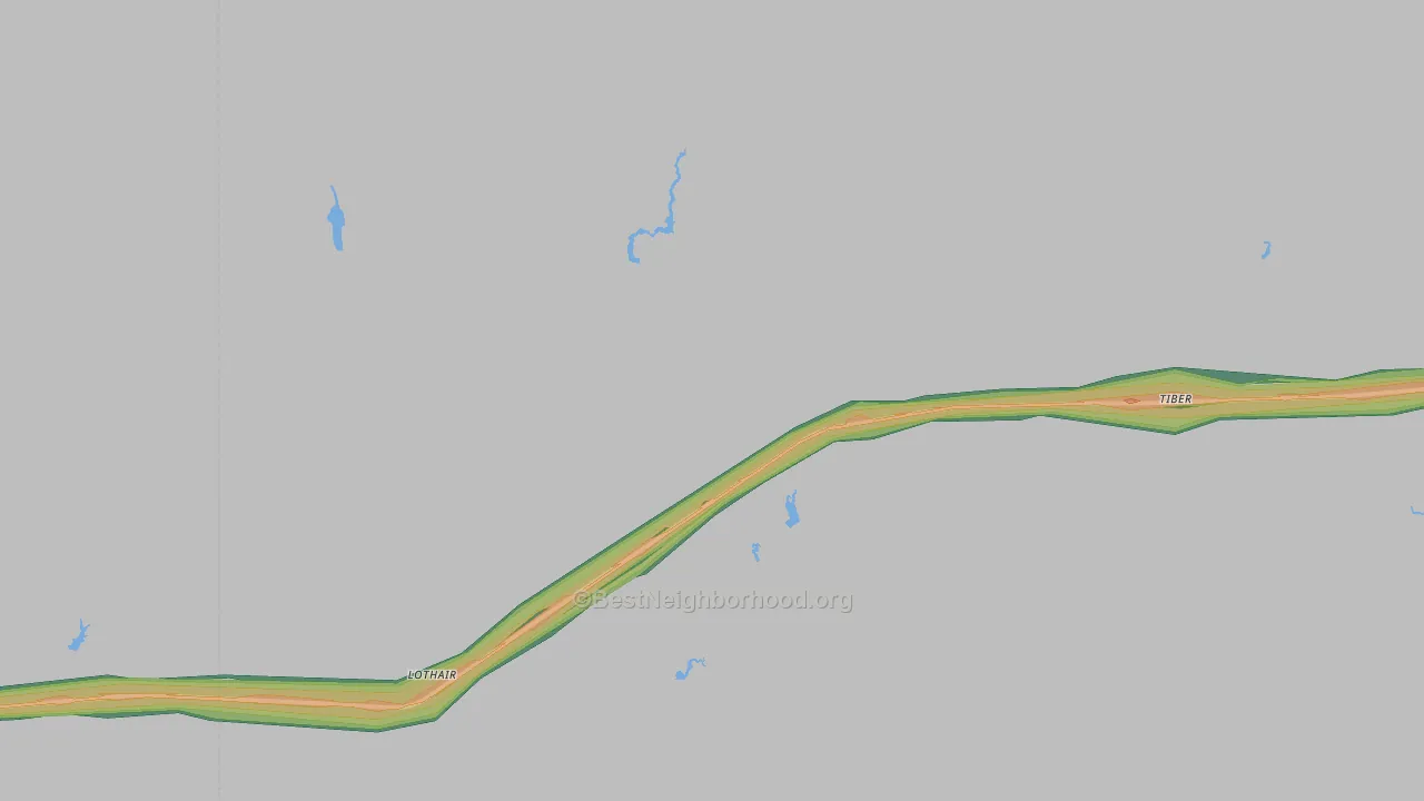 Lothair, MT Map of Noise Levels in Lothair