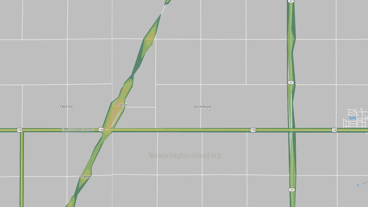 Lotus, IL Map of Noise Levels in Lotus