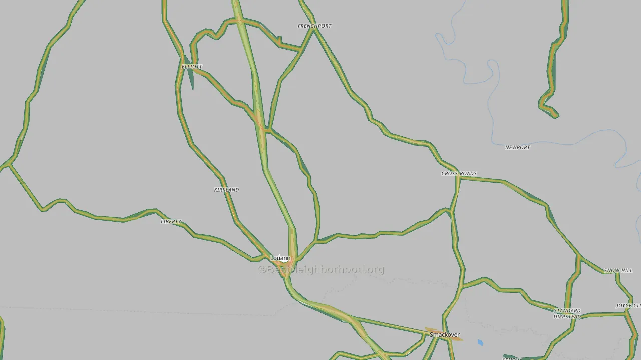 Louann, AR Map of Noise Levels in Louann