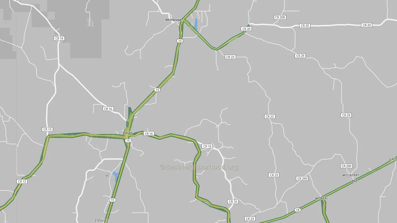 Louin, MS Map of Noise Levels in Louin
