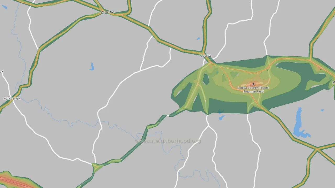 Louisa, VA Map of Noise Levels in Louisa