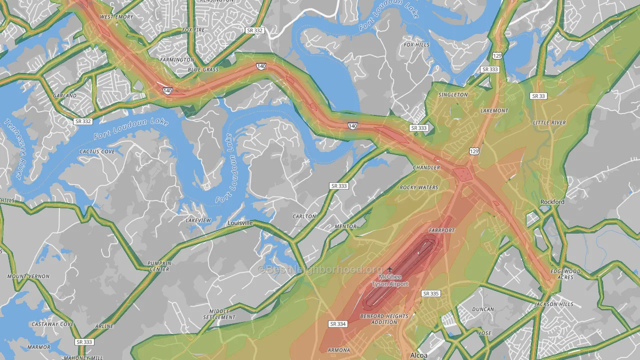 Louisville, TN Map of Noise Levels in Louisville