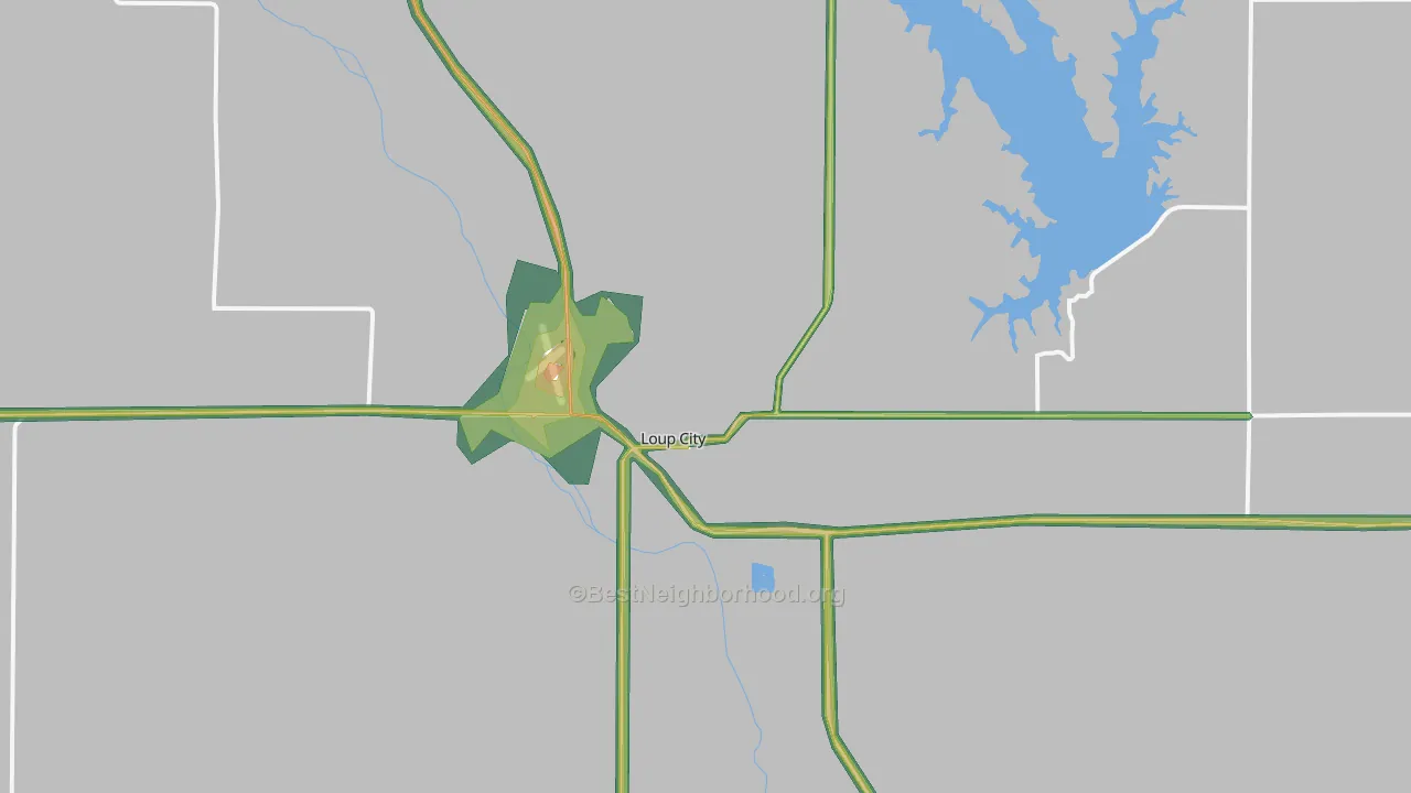Loup City, NE Map of Noise Levels in Loup City