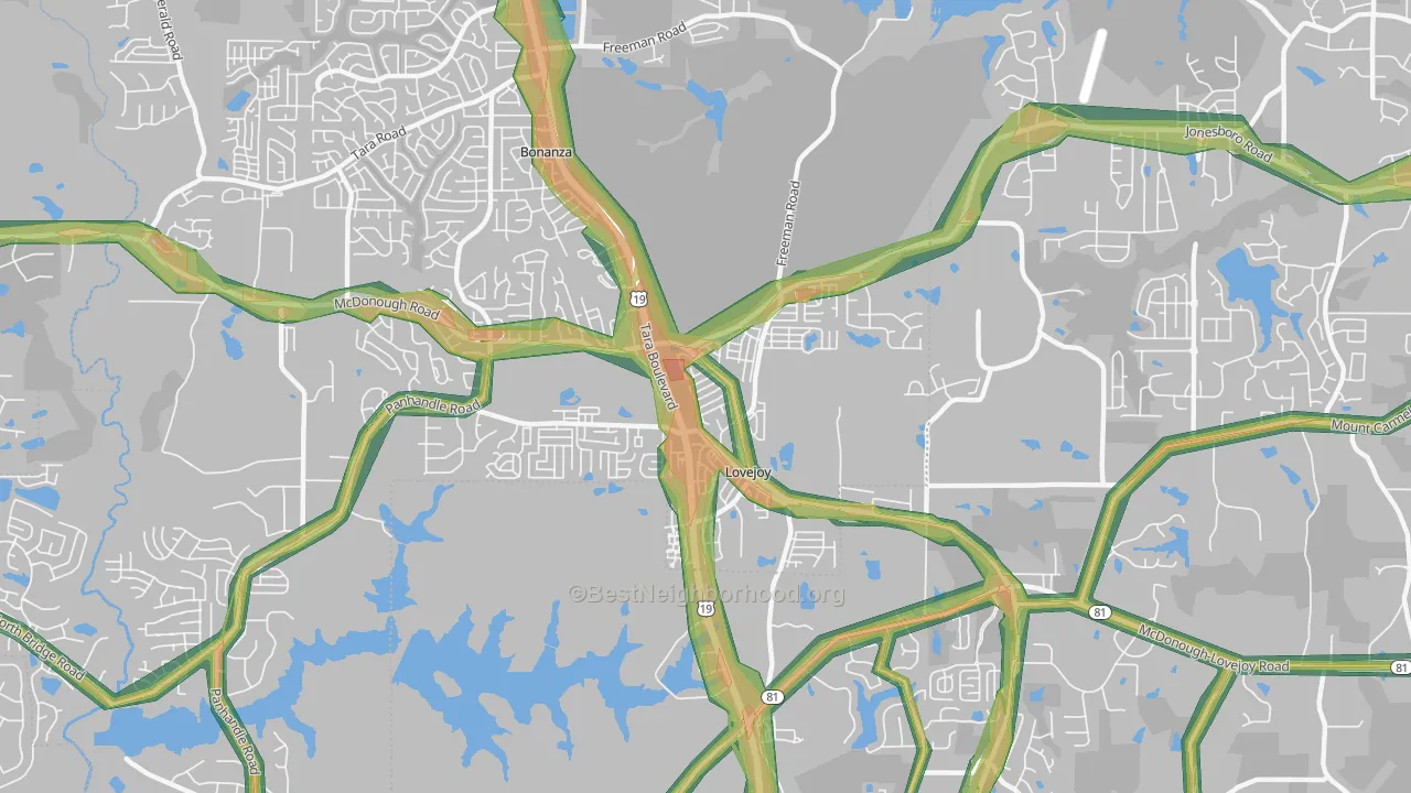 Lovejoy, GA Map of Noise Levels in Lovejoy
