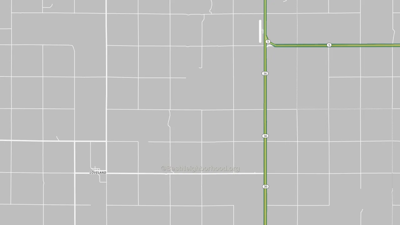 Loveland, OK Map of Noise Levels in Loveland