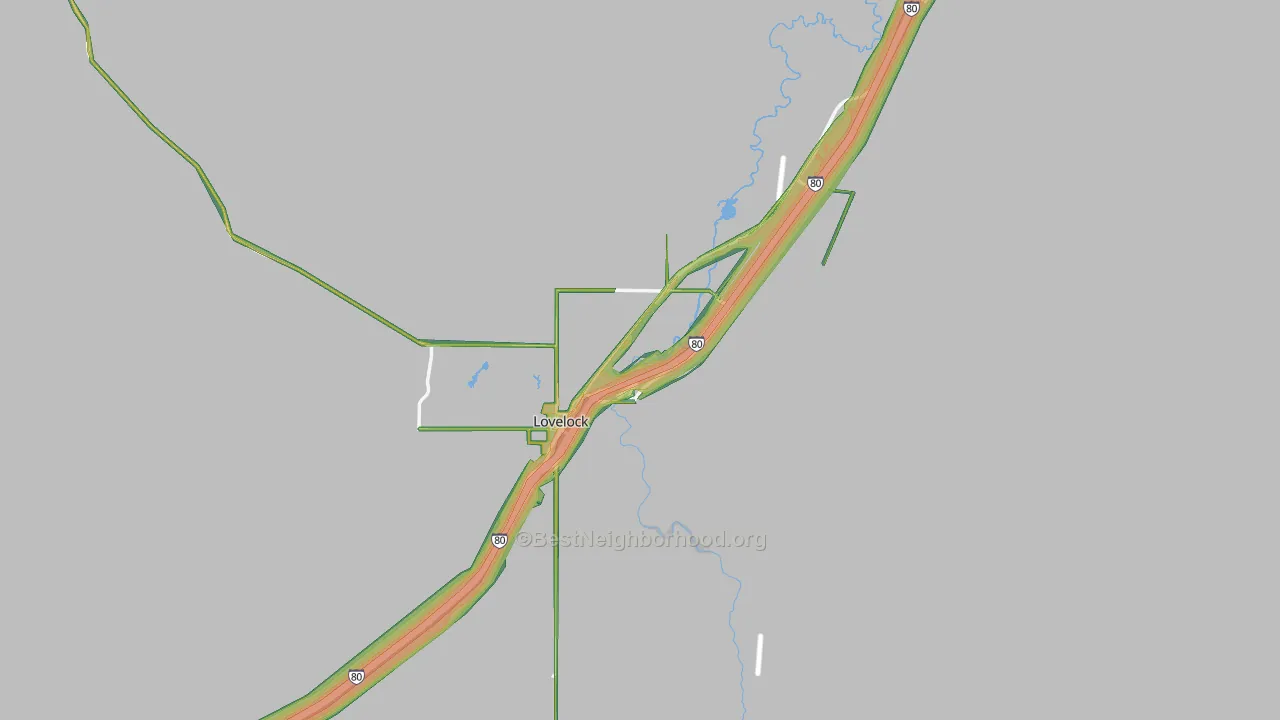 Lovelock, NV Map of Noise Levels in Lovelock