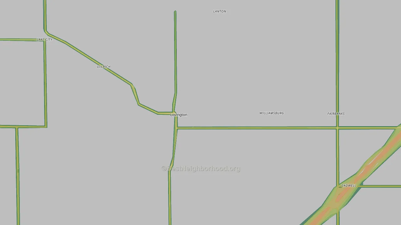 Lovington, IL Map of Noise Levels in Lovington