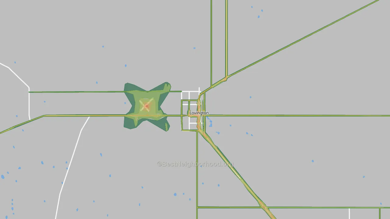 Lovington, NM Map of Noise Levels in Lovington