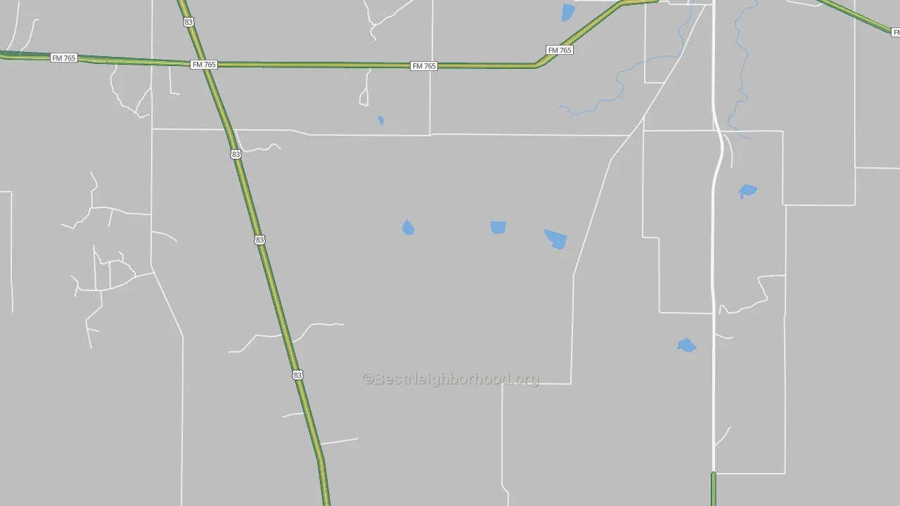 Lowake, TX Map of Noise Levels in Lowake